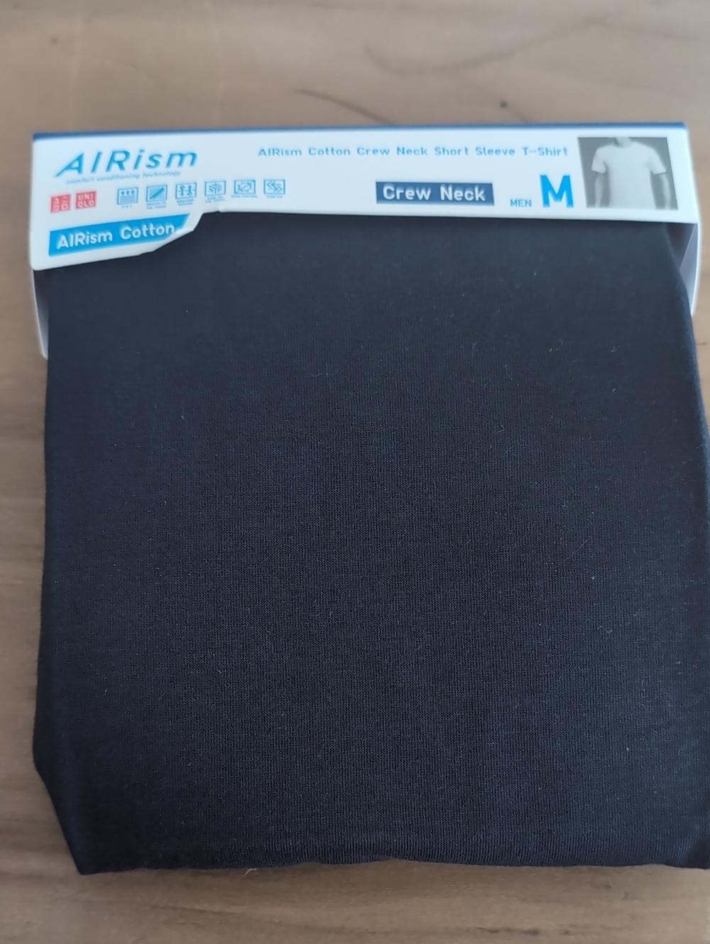 Uniqlo AIRism Cotton Crew Neck T-Shirt — Navy